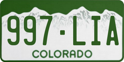 CO license plate 997LIA