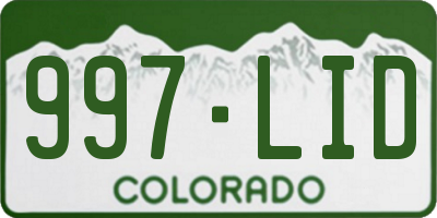CO license plate 997LID