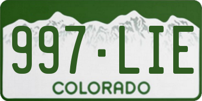 CO license plate 997LIE