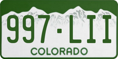 CO license plate 997LII