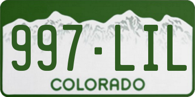 CO license plate 997LIL