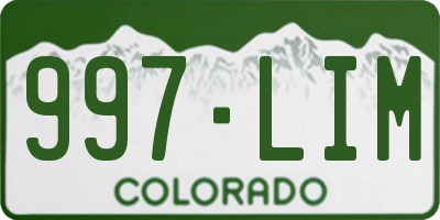 CO license plate 997LIM