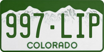 CO license plate 997LIP