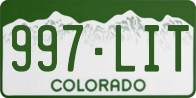 CO license plate 997LIT