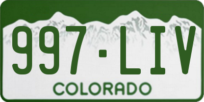 CO license plate 997LIV