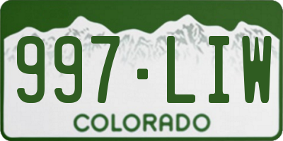 CO license plate 997LIW