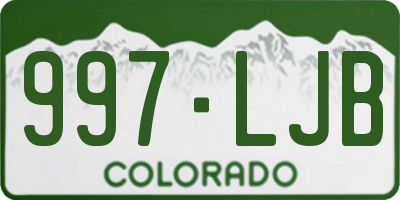 CO license plate 997LJB