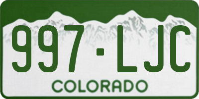 CO license plate 997LJC