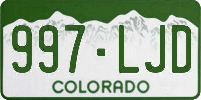 CO license plate 997LJD