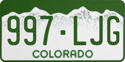 CO license plate 997LJG