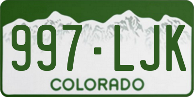 CO license plate 997LJK