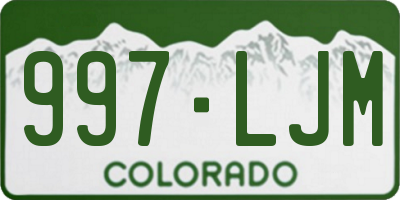 CO license plate 997LJM