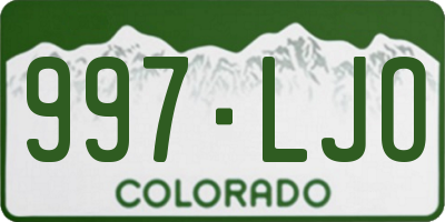 CO license plate 997LJO