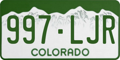 CO license plate 997LJR