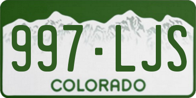 CO license plate 997LJS