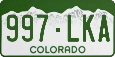 CO license plate 997LKA