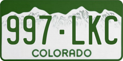 CO license plate 997LKC