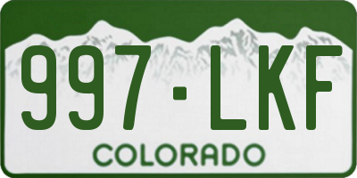CO license plate 997LKF