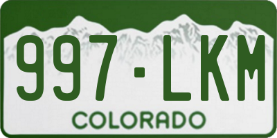 CO license plate 997LKM
