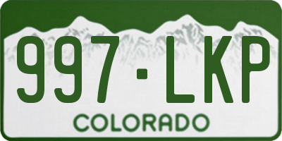 CO license plate 997LKP