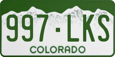 CO license plate 997LKS