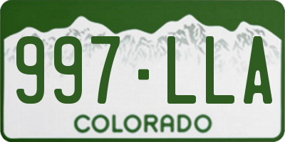 CO license plate 997LLA