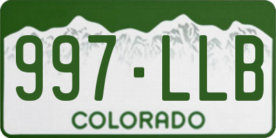 CO license plate 997LLB