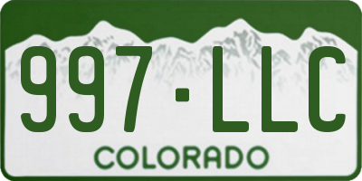 CO license plate 997LLC