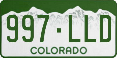 CO license plate 997LLD