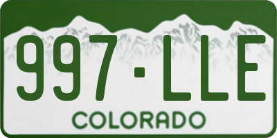 CO license plate 997LLE