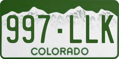 CO license plate 997LLK