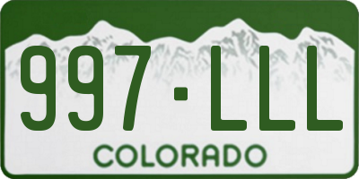 CO license plate 997LLL