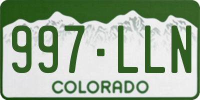 CO license plate 997LLN