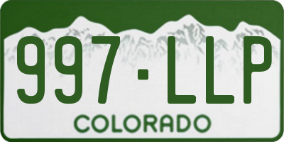 CO license plate 997LLP