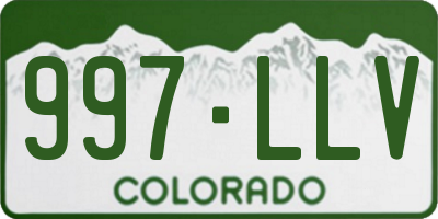 CO license plate 997LLV