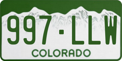 CO license plate 997LLW