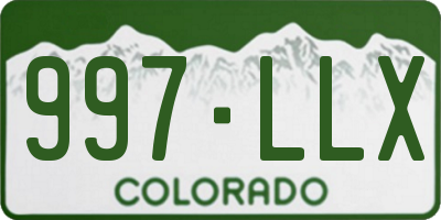 CO license plate 997LLX