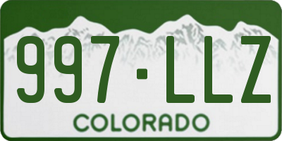 CO license plate 997LLZ