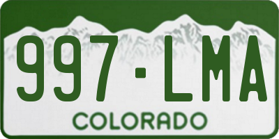 CO license plate 997LMA