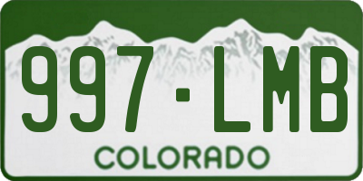CO license plate 997LMB