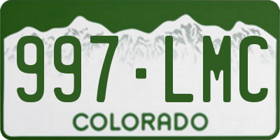 CO license plate 997LMC