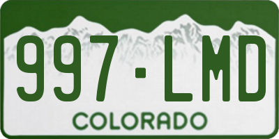 CO license plate 997LMD