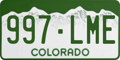 CO license plate 997LME