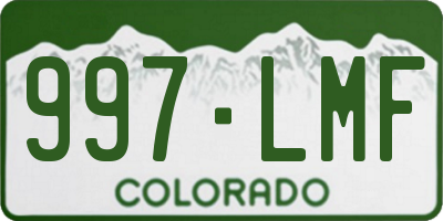CO license plate 997LMF