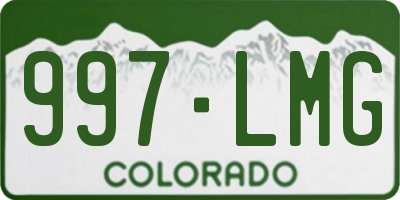 CO license plate 997LMG