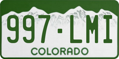 CO license plate 997LMI