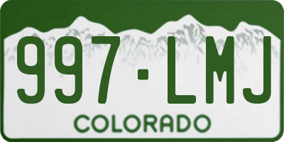 CO license plate 997LMJ