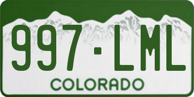 CO license plate 997LML