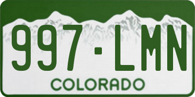 CO license plate 997LMN