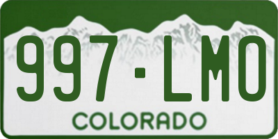 CO license plate 997LMO